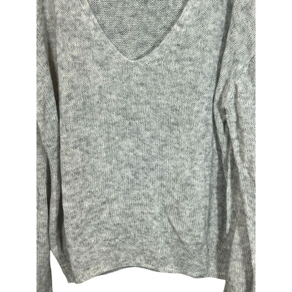 FREE PEOPLE  Alpaca Wool Slouchy Gray Oversized Boho Sweater Lightweight Sz L - Picture 3 of 9